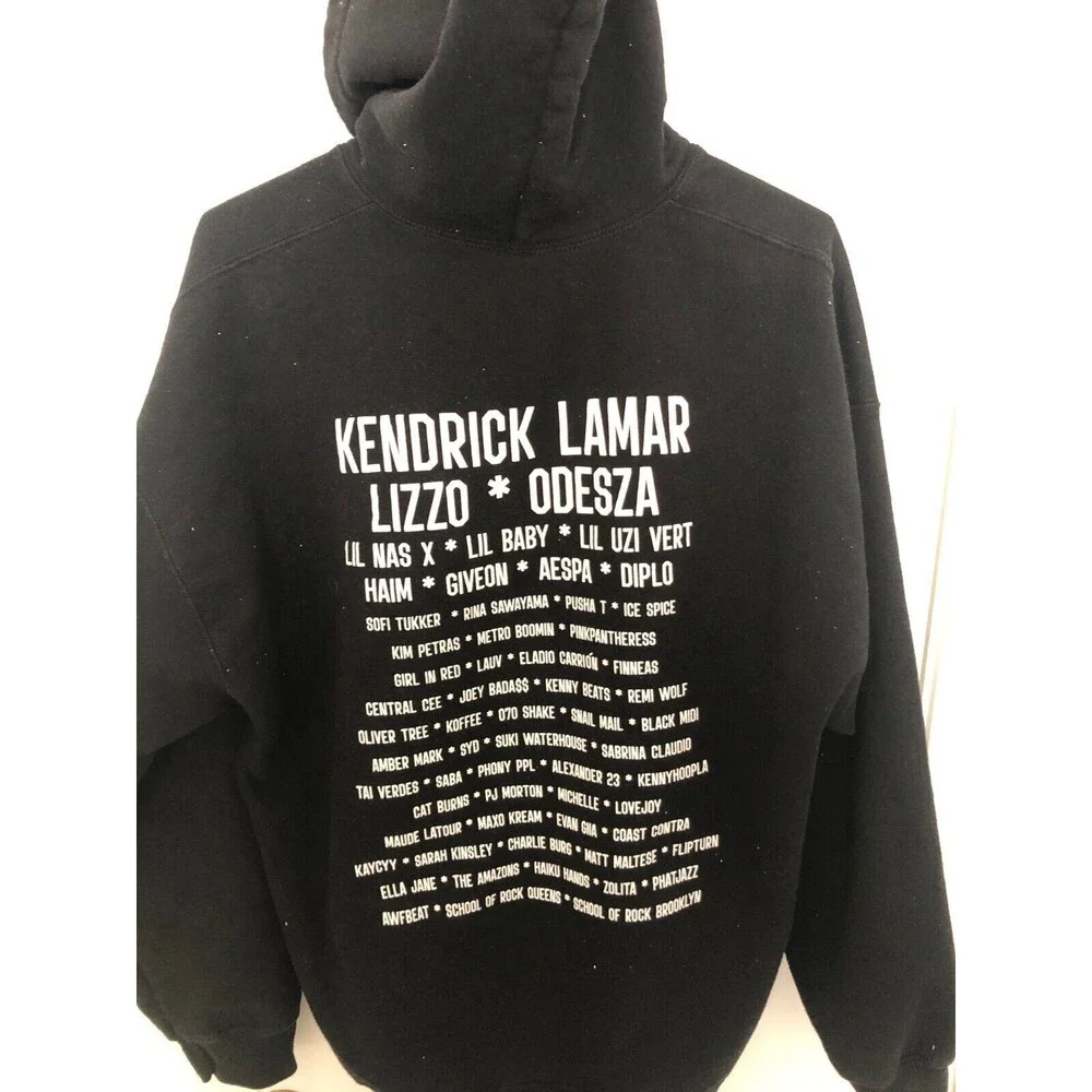 The Governors Ball Hoodie XL Black Kendrick Lamar- Lizzo- Odesza Concert
